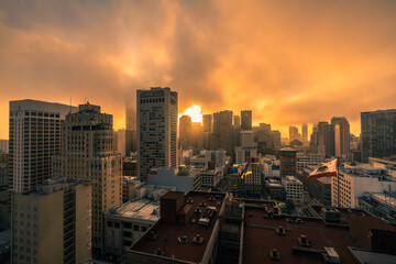 Obraz premium San Francisco, California, USA. November 2020.downtown San Francisco in the morning 