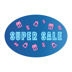 11 11 shopping day, neon calligraphy super sale advertising design