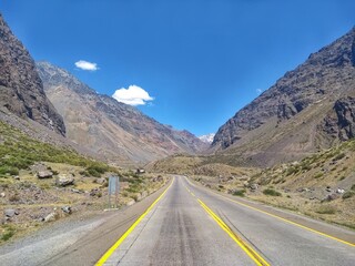 Andes Mountains - Cordillera de los Andes, Argentina/Chile. The Andes are the longest continental mountain range in the world, forming a continuous highland along the western edge of South America.