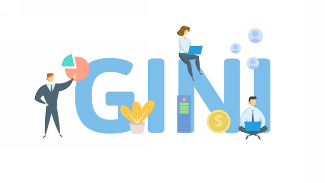 GINI, Gateway Interface for Network Initialization. Concept with keyword, people and icons. Flat vector illustration. Isolated on white background.