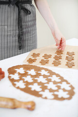 Making christmas gingerbread cookies. ginger man cookies making