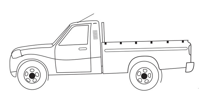 An illustrative depiction of a general purpose pick-up truck.