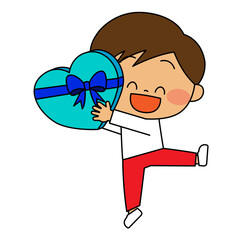 プレゼントを持っている男の子