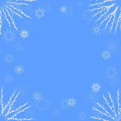 Fototapeta na wymiar Winter background different snowflakes. Festive wellpaper for a Christmas and New Year festive decor. Vector illustration