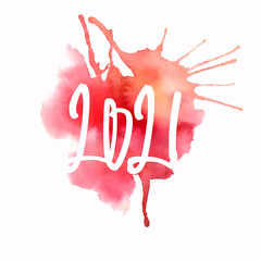 2021 watercolor hand drawned postcard, poster or invitation concept.