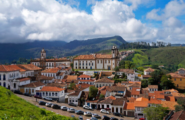 Partial view of Ouro Preto, historical city in Brazil