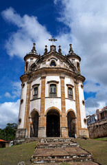 Fototapeta na wymiar Baroque church in historical city of Ouro Preto, Brazil