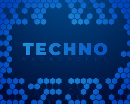 Abstract hexagons vector background. Blue geometric vector illustration. Creative design template.