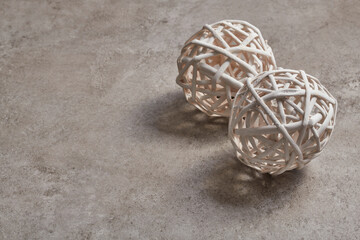 A Christmas decoration on grey stone