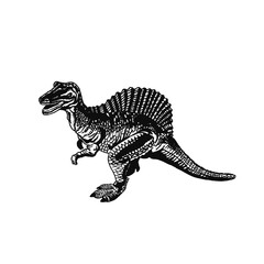 Vector illustration of spinosaurus isolated on white background,vector illustration,tattoo