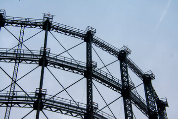 Gasometer tower on a cloudy day in Schoneberg Berlin Germany