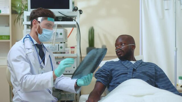 Treatment. Coronavirus outbreak. Caucasian adul