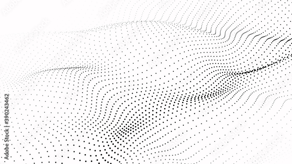 Poster vector wave of dark particles on white background. technology backdrop. pattern for presentations. v