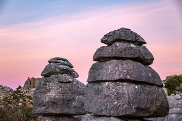 Amanecer en el Torcal de Antequera, Málaga.