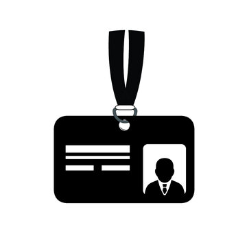 Identification card icon. Flat design style. EPS 10.