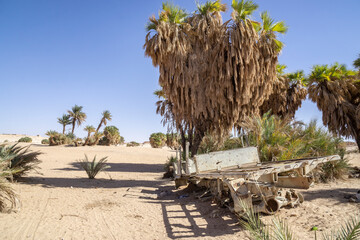 Sandy beach at Ounianga Kebir lakes, Chad, Africa
