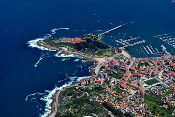 aerial view of Bayonne in Galicia