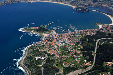 aerial view of Bayonne in Galicia