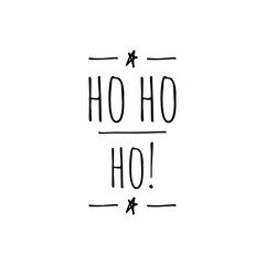 ''Ho, ho, ho'', Merry Christmas Word Lettering Illustration