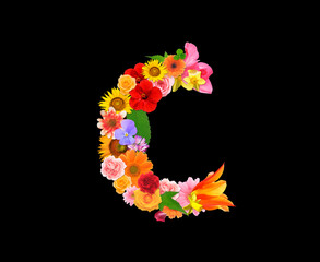 花の文字,c