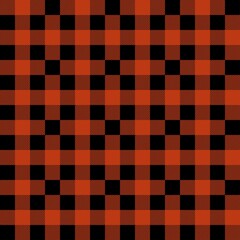 Plaid seamless pattern in red and black. Tartan plaid for dress, skirt, flannel shirt, autumn, winter fabrics, background. Buffalo check gingham style. Vector flat illustration.