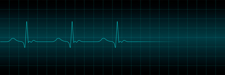 Vector cardiogram or pulse on a dark background. heartbeat electrocardiogram. Vector illustration