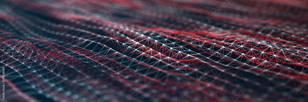Poster connecting background dots and lines. futuristic polygonal background. artificial intelligence. big 