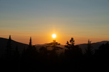 sunset over the white mountains