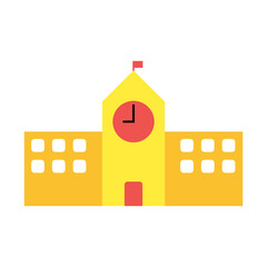 Fototapeta premium school building flat icon vector illustration