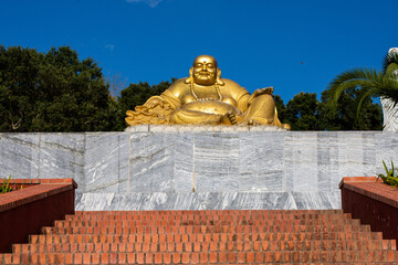 Buddha sculpture at Bacalhôa Buddha Eden, asian style garden, Quinta dos Loridos, Bombarral, Portugal, September 10, 2020