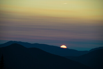 sunset over the white mountains