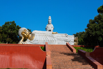 Obraz premium Buddha sculpture at Bacalhôa Buddha Eden, asian style garden, Quinta dos Loridos, Bombarral, Portugal, September 10, 2020