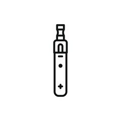 Vape, vaporizer, electric cigarette line icon isolated on white background. Vector illustration