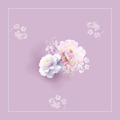 Flowers watercolor illustration.Manual composition.Big Set watercolor elements，Design for textile, wallpapers，Element for design,Greeting card