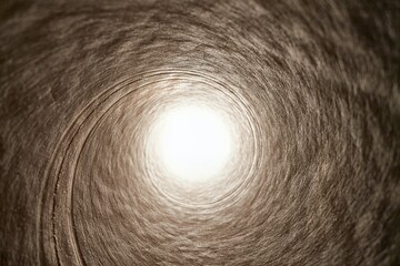 Light at the end of the tunnel, or looking up from a deep well