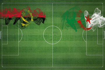 Angola vs Algeria Soccer Match, national colors, national flags, soccer field, football game, Copy...