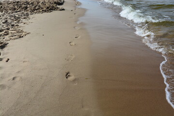 footprints on the beach