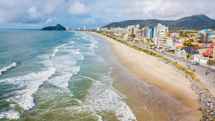 Matinhos - PR. Aerial view of Brava beach, in Matinhos, Paraná, Brazil