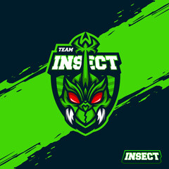 Team Insect Badge Mascot Vector Template