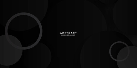 Black abstract paper background with circles