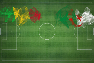 Mali vs Algeria Soccer Match, national colors, national flags, soccer field, football game, Copy...