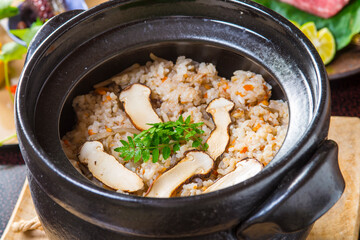 松茸ご飯の釜