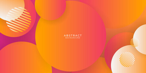 Orange yellow abstract circles geometric background