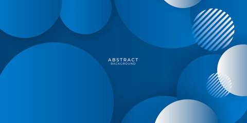 Abstract blue background with circles and geometric mephis styles