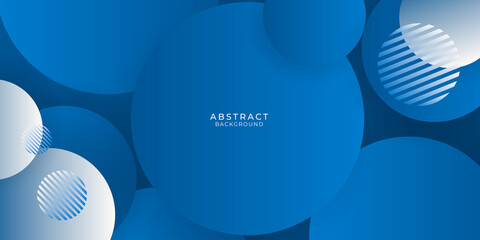 Abstract blue background with circles and geometric mephis styles
