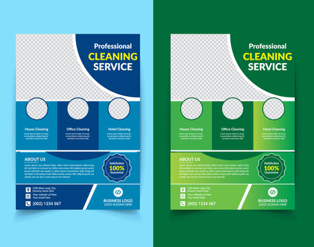 Cleaning service flyer design, Flyer poster design for cleaning service, Vector and editable flyer design