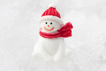 snowman on snow white background