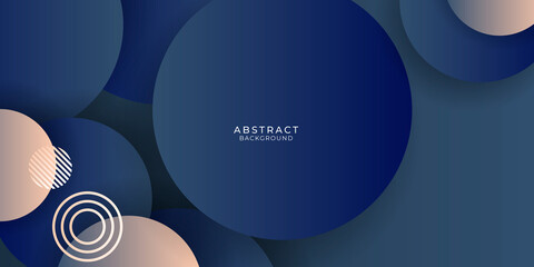 Modern simple 3D blue abstract circles background