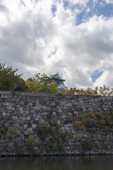 Donjon of Osaka-jo castle in autumn