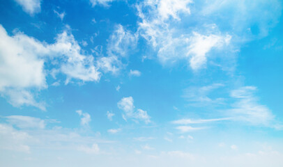 International day of clean air for blue skies concept: Abstract white cloud and blue sky in sunny...